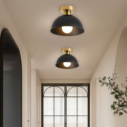 Matte Metal Semi-Flush Ceiling Lamp