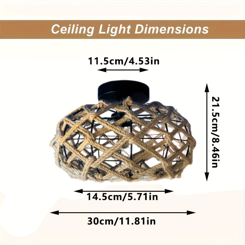 Hemp Rope Bohemian Ceiling Light