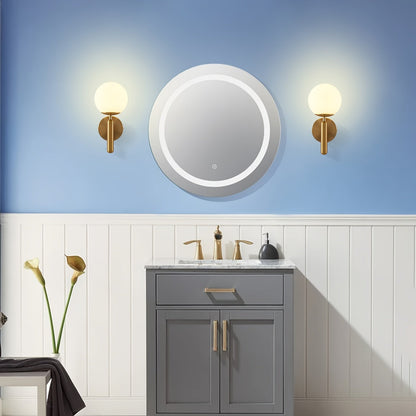 Elegant Glass & Metal Bedroom Wall Sconce