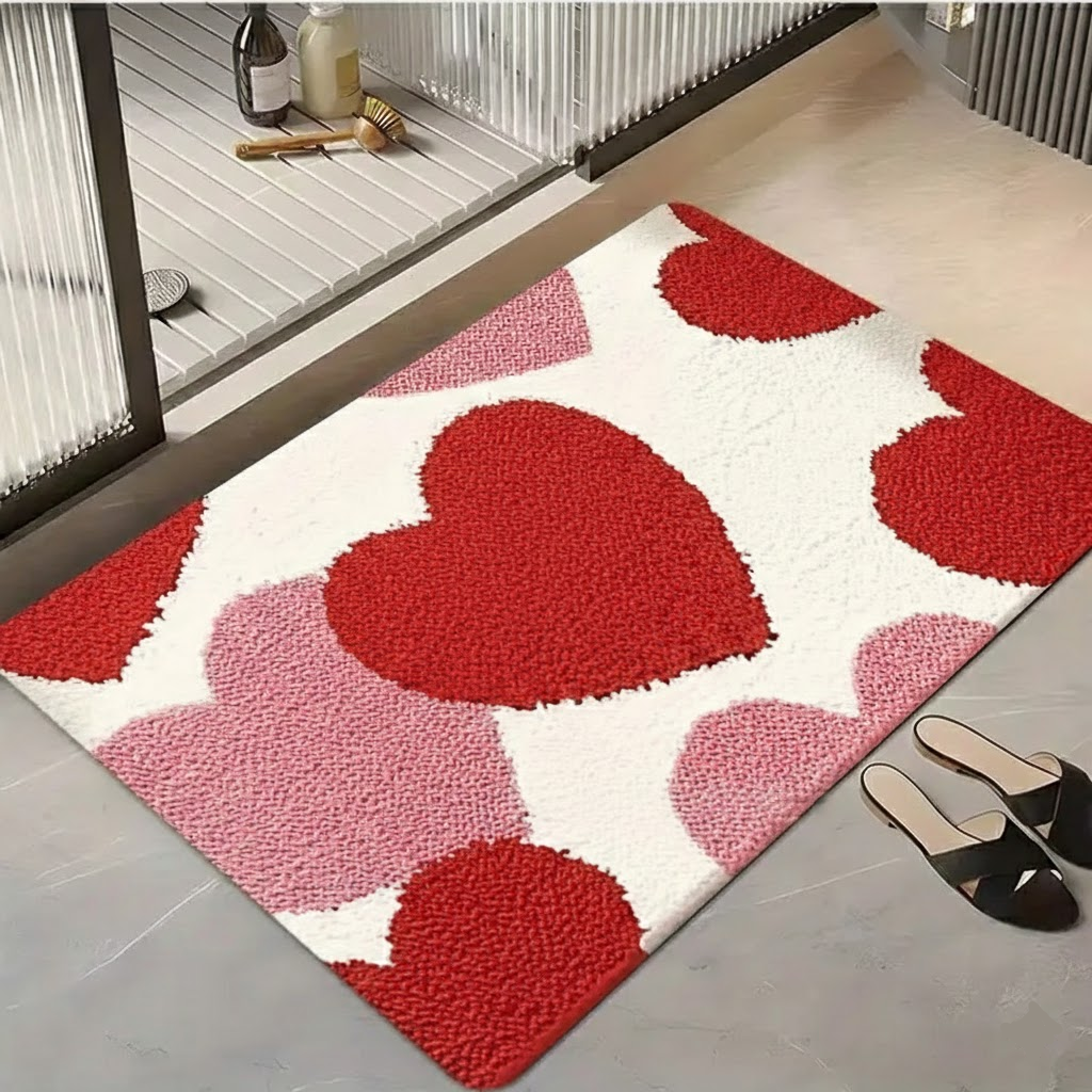 Heart Pattern Non-Slip Doormat