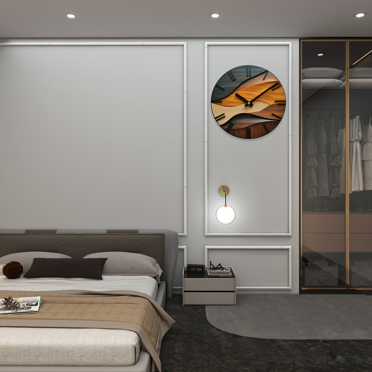 Nordic Wood Grain Wall Clock