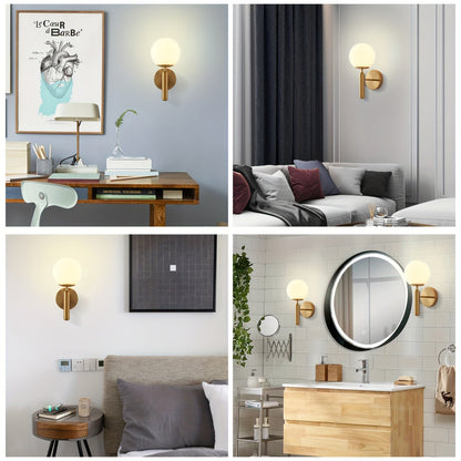 Elegant Glass & Metal Bedroom Wall Sconce