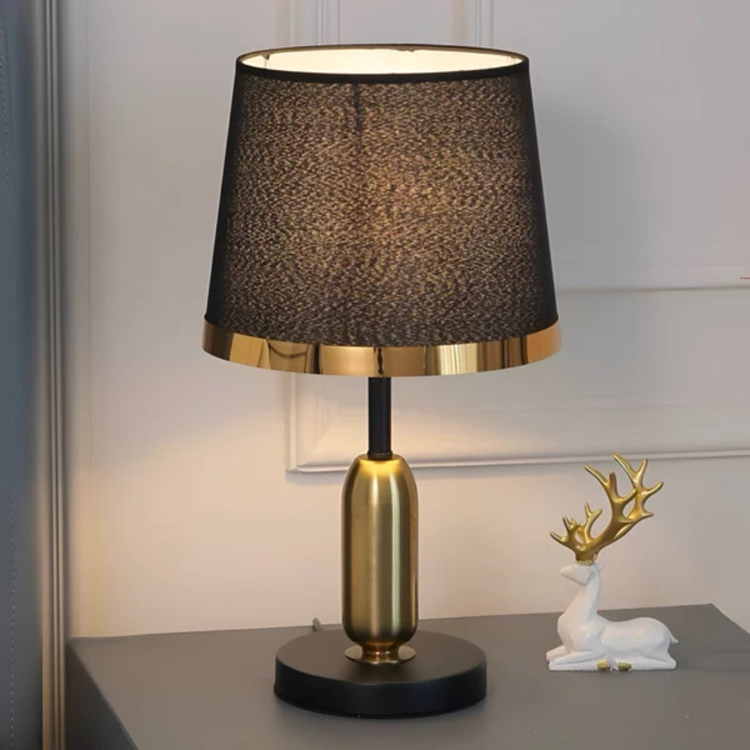 Vintage Black & Gold Accent Table Lamp