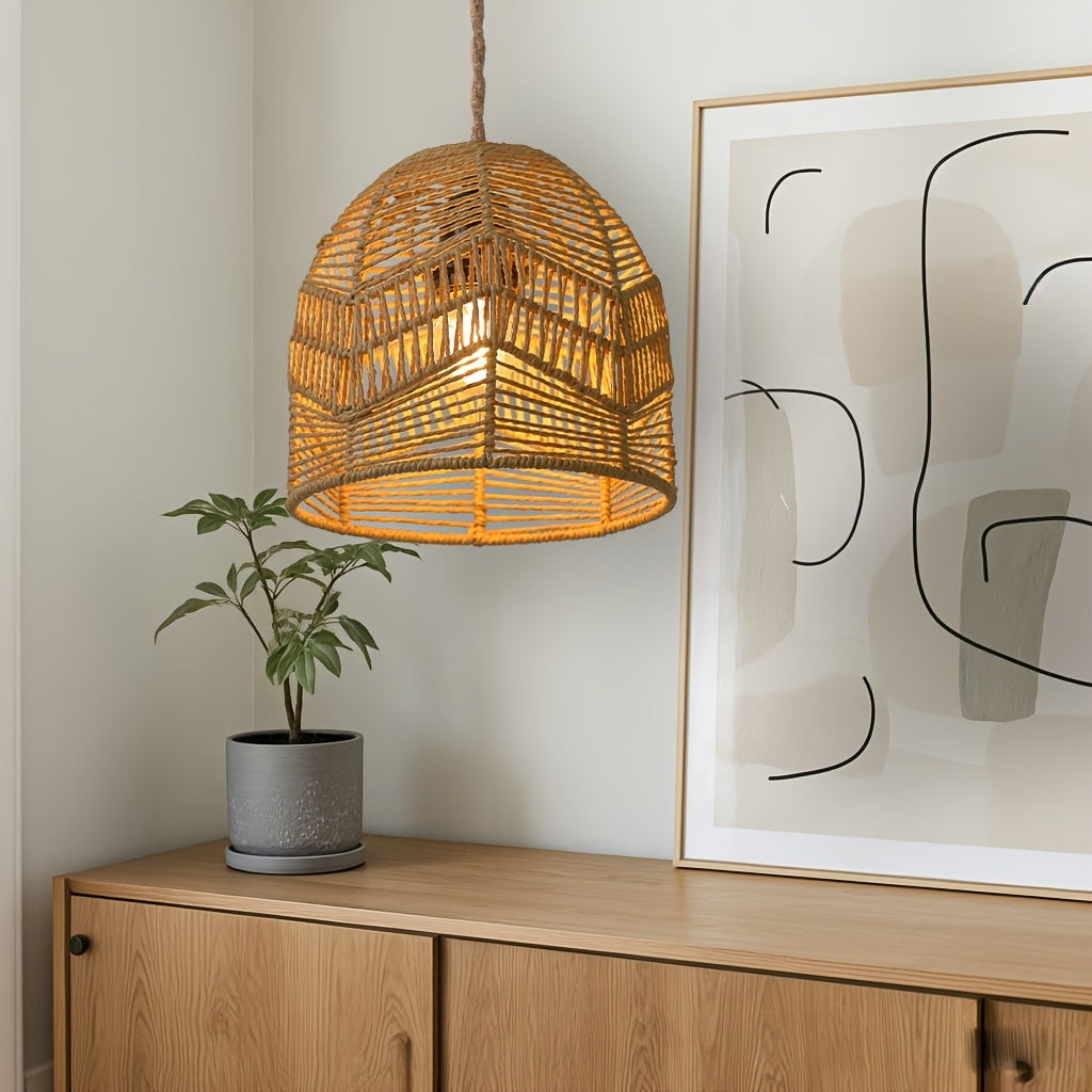 Handwoven Rope Farmhouse Pendant Shade