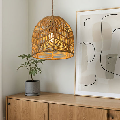 Handwoven Rope Farmhouse Pendant Shade