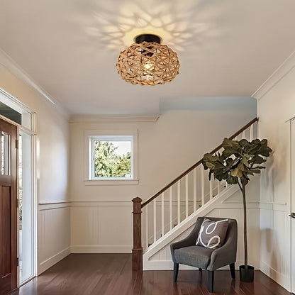 Hemp Rope Bohemian Ceiling Light