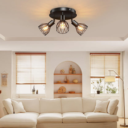 Industrial Adjustable Black Ceiling Spotlight