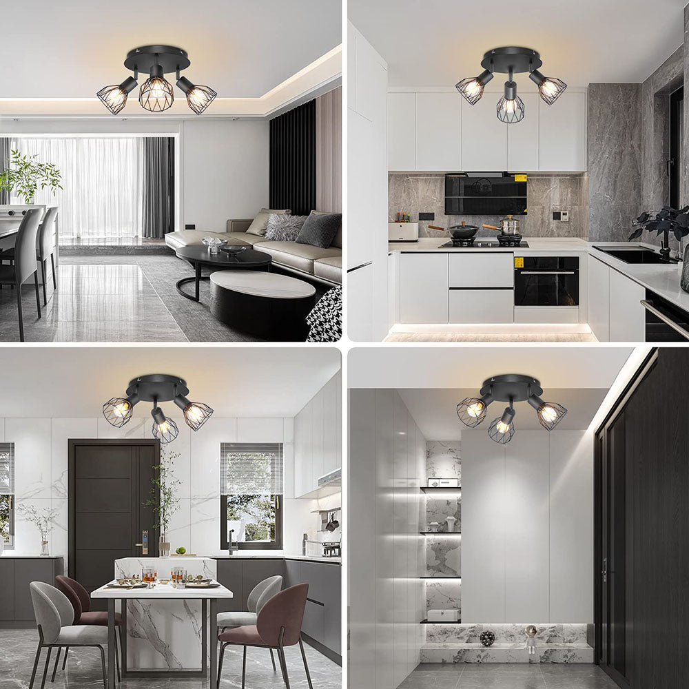 Industrial Adjustable Black Ceiling Spotlight