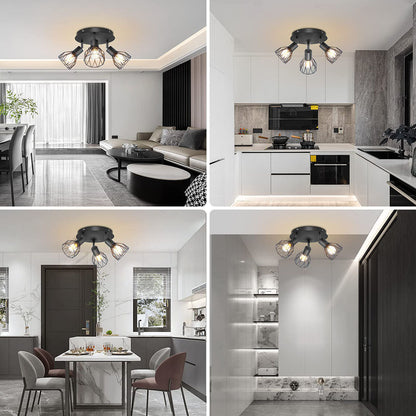 Industrial Adjustable Black Ceiling Spotlight