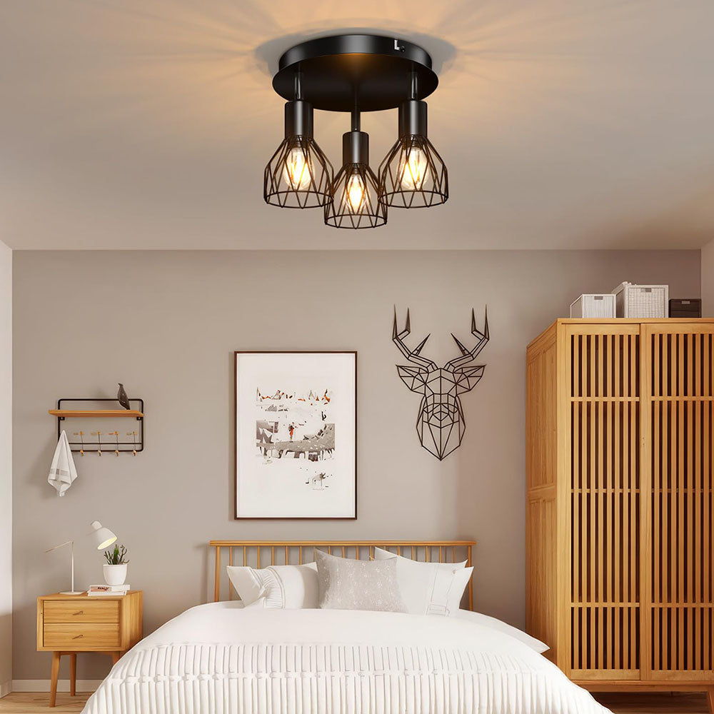 Industrial Adjustable Black Ceiling Spotlight