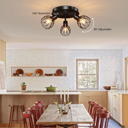Industrial Adjustable Black Ceiling Spotlight