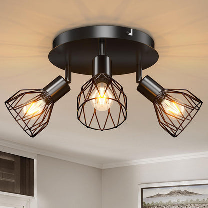 Industrial Adjustable Black Ceiling Spotlight