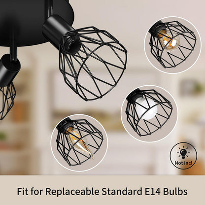 Industrial Adjustable Black Ceiling Spotlight