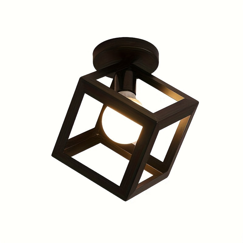 Geometric Cube Semi-Flush Ceiling Light