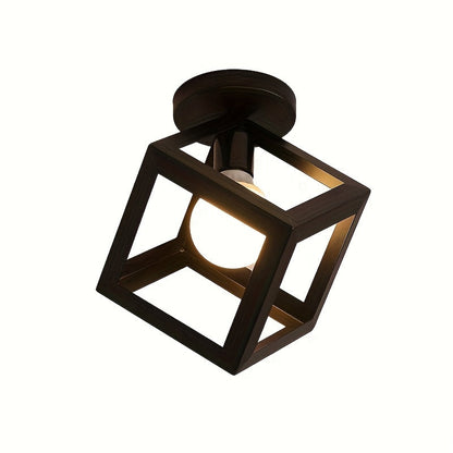 Geometric Cube Semi-Flush Ceiling Light