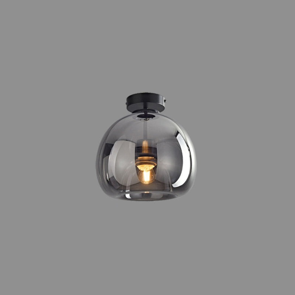 Vintage Amber Bubble Glass Pendant Light