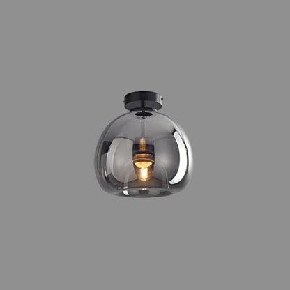 Vintage Amber Bubble Glass Pendant Light