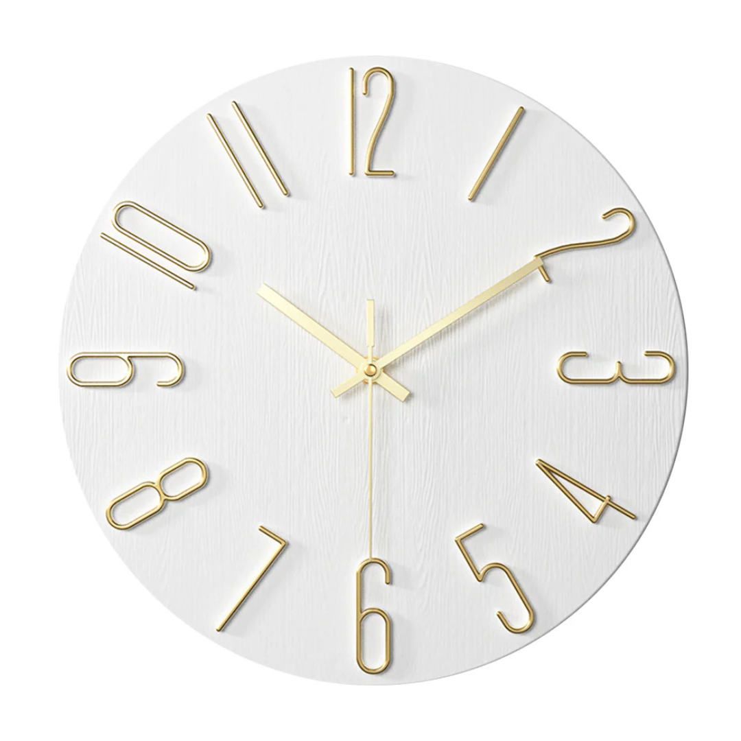 Noble Minimalist Wall Clock with Gold Numerals