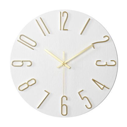 Noble Minimalist Wall Clock with Gold Numerals