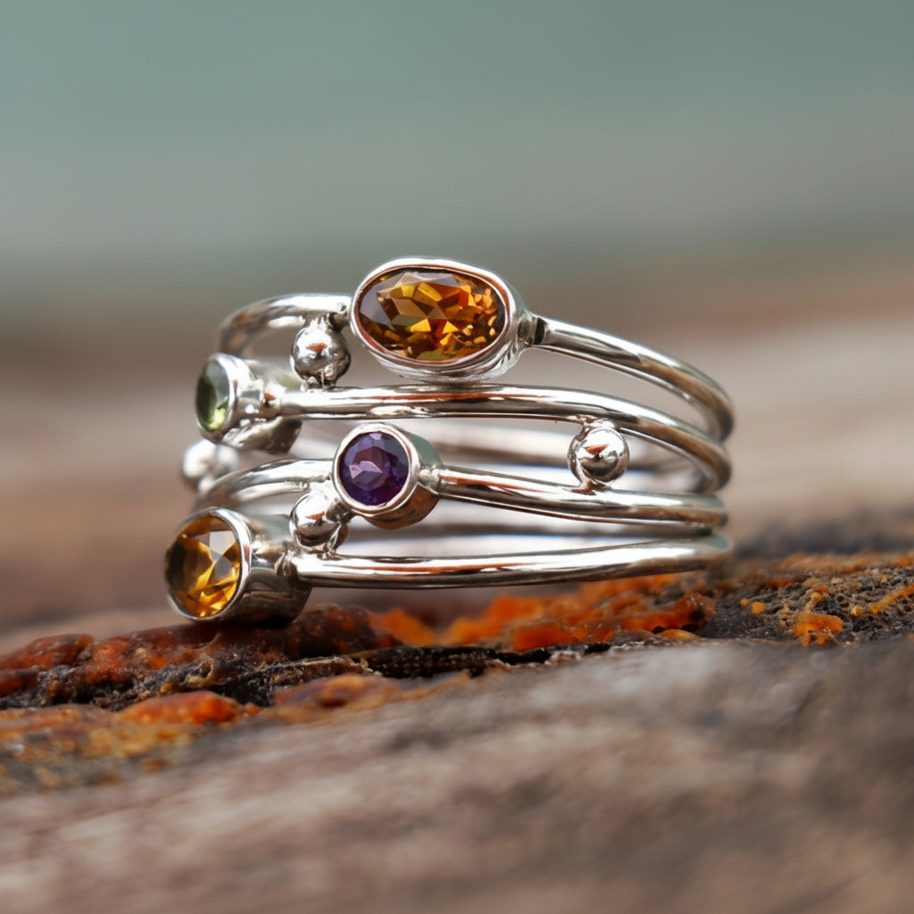 Adjustable Birthstone Wrap Ring