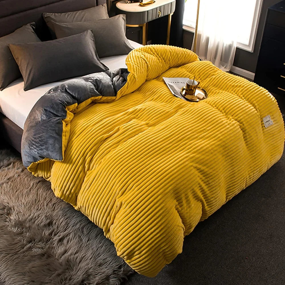 Plush Winter Duvet Cover Set - Soft Fleece Bedding with 2 Pillowcases, Single to Super King (59x79 to 87x94 in)