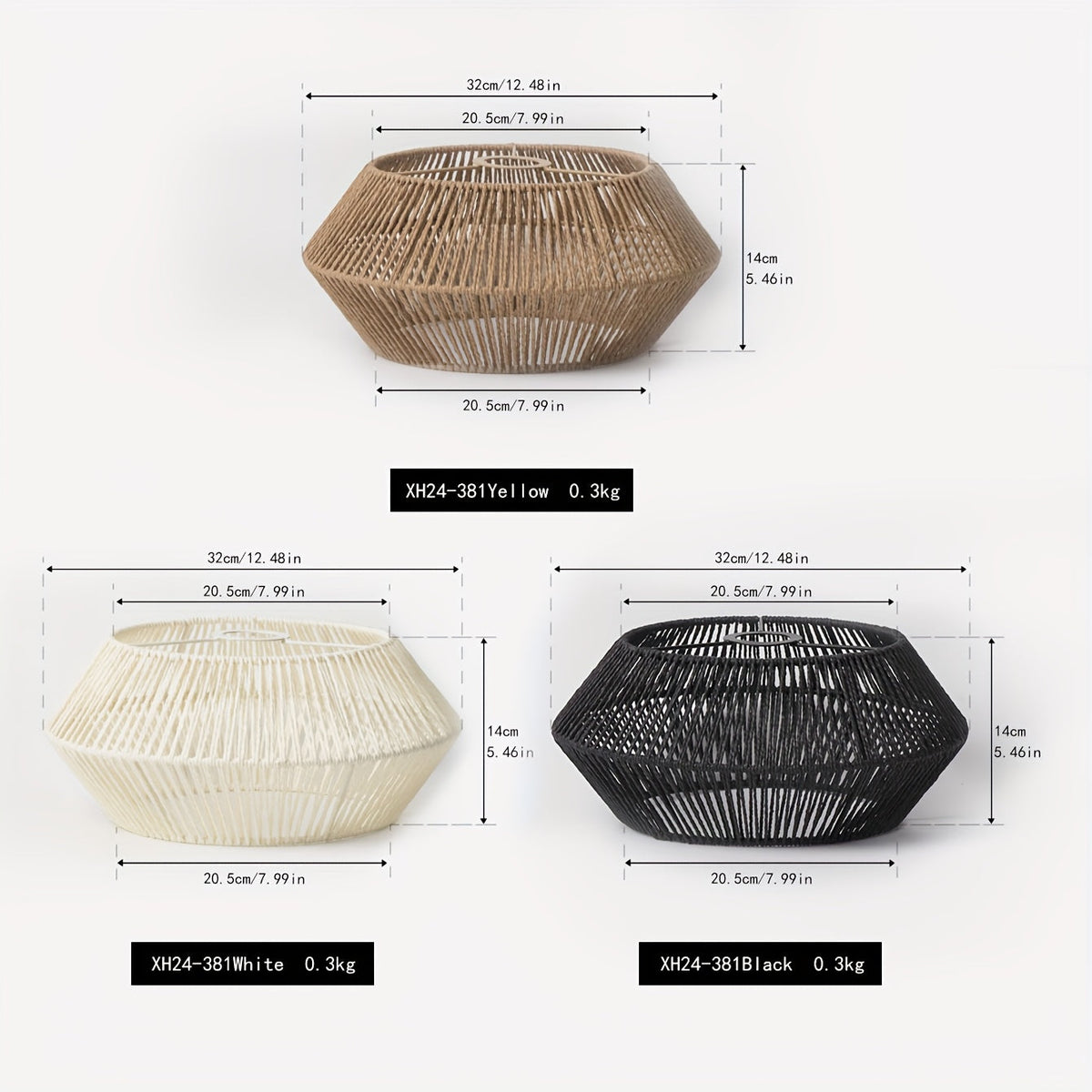 Handwoven Paper Rope Pendant Shade