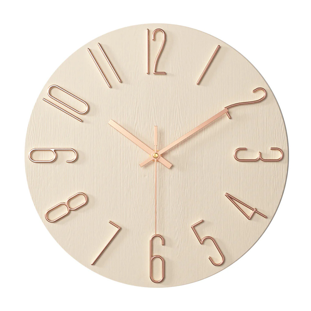 Noble Minimalist Wall Clock with Gold Numerals