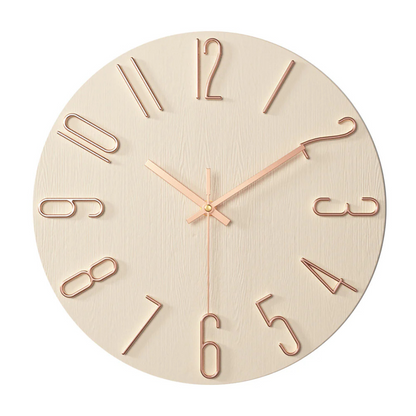 Noble Minimalist Wall Clock with Gold Numerals