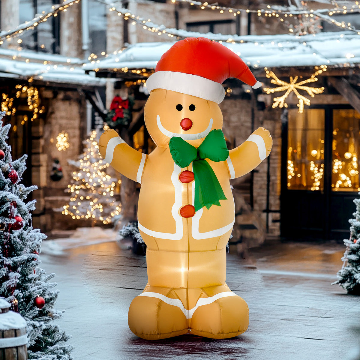 6 foot inflatable gingerbread man Christmas yard decoration