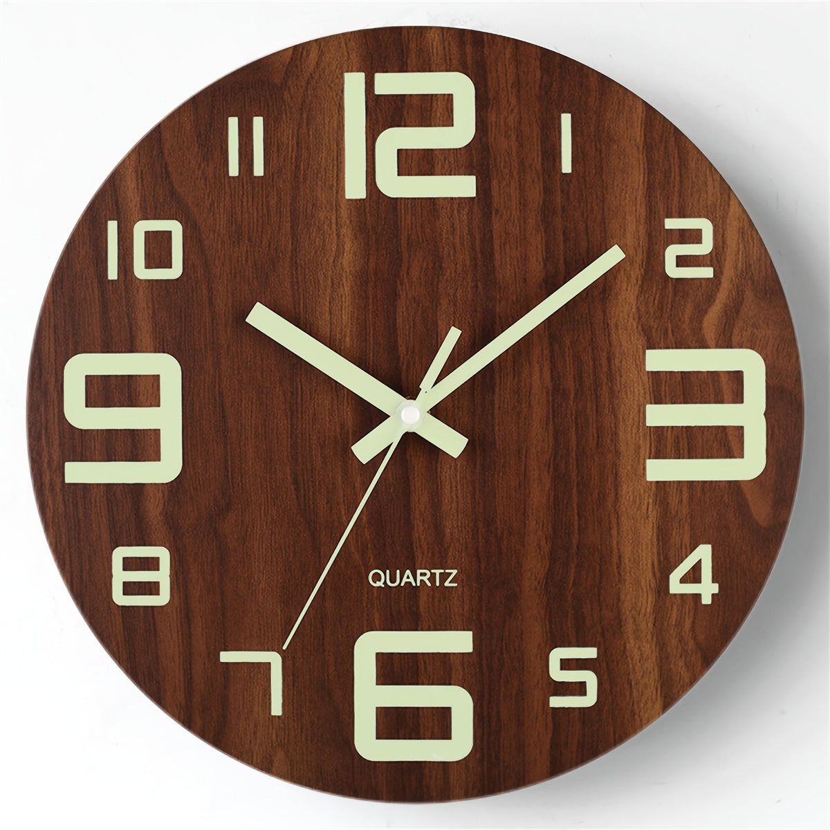 Walnut Luminous Silent Wall Clock