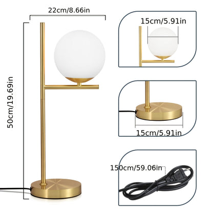 Golden Glass Globe Table Lamp