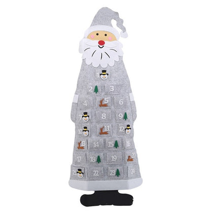 Grey felt Santa advent calendar with 24 numbered pockets