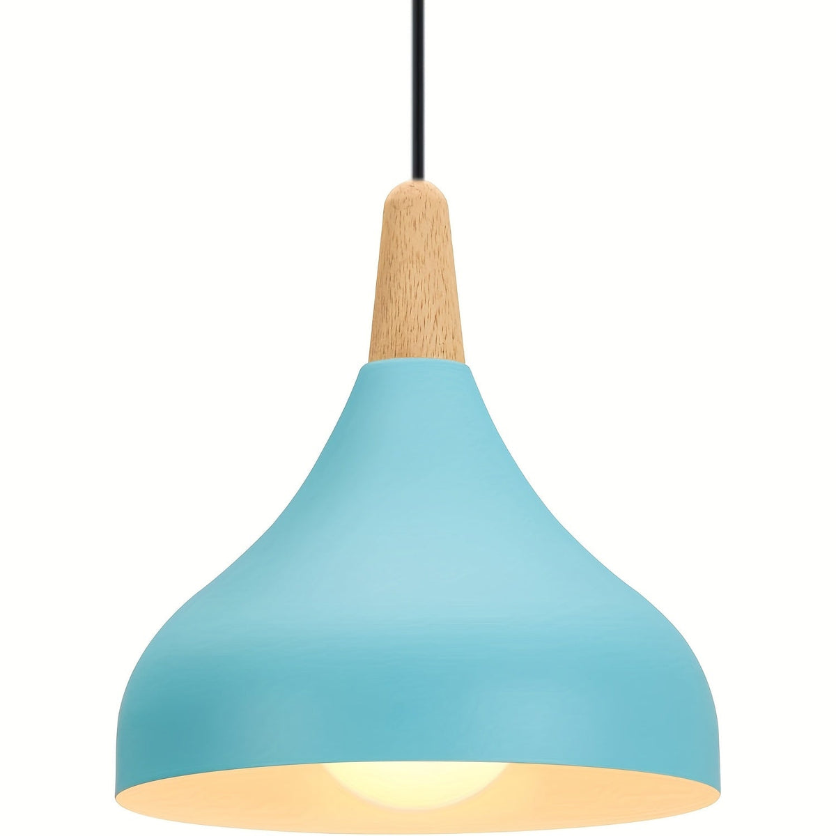 Teardrop Metal & Wood Pendant Light