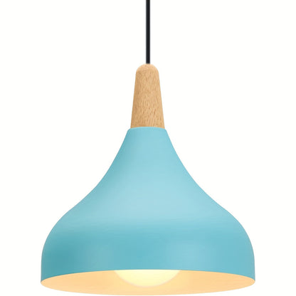 Teardrop Metal & Wood Pendant Light