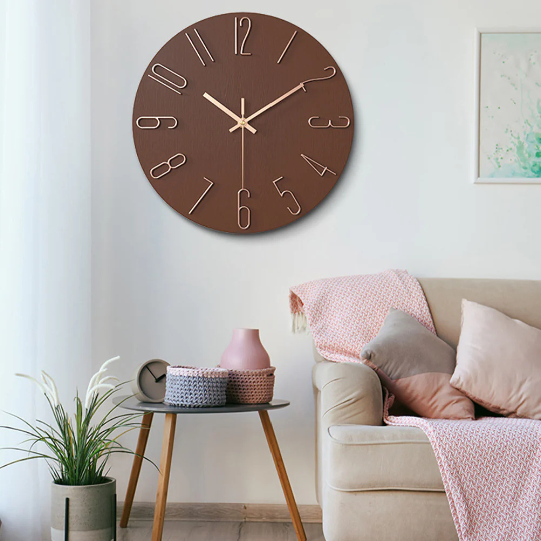 Noble Minimalist Wall Clock with Gold Numerals