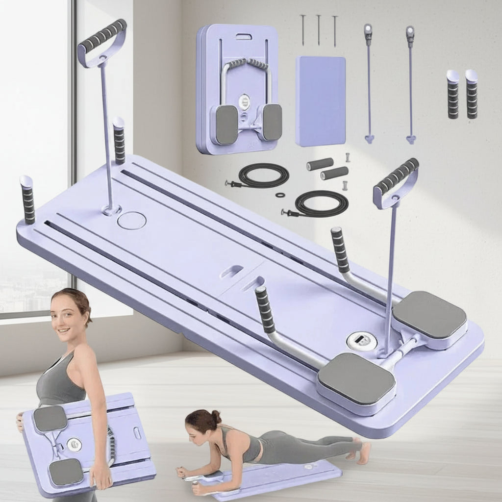 Folding Pilates Board with Resistance Cables