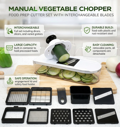 Manual Vegetable Chopper Prep Set