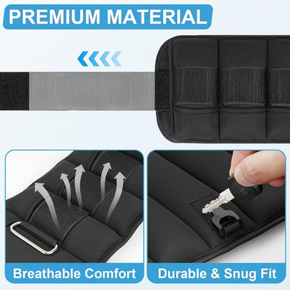 Adjustable Ankle Weights Set