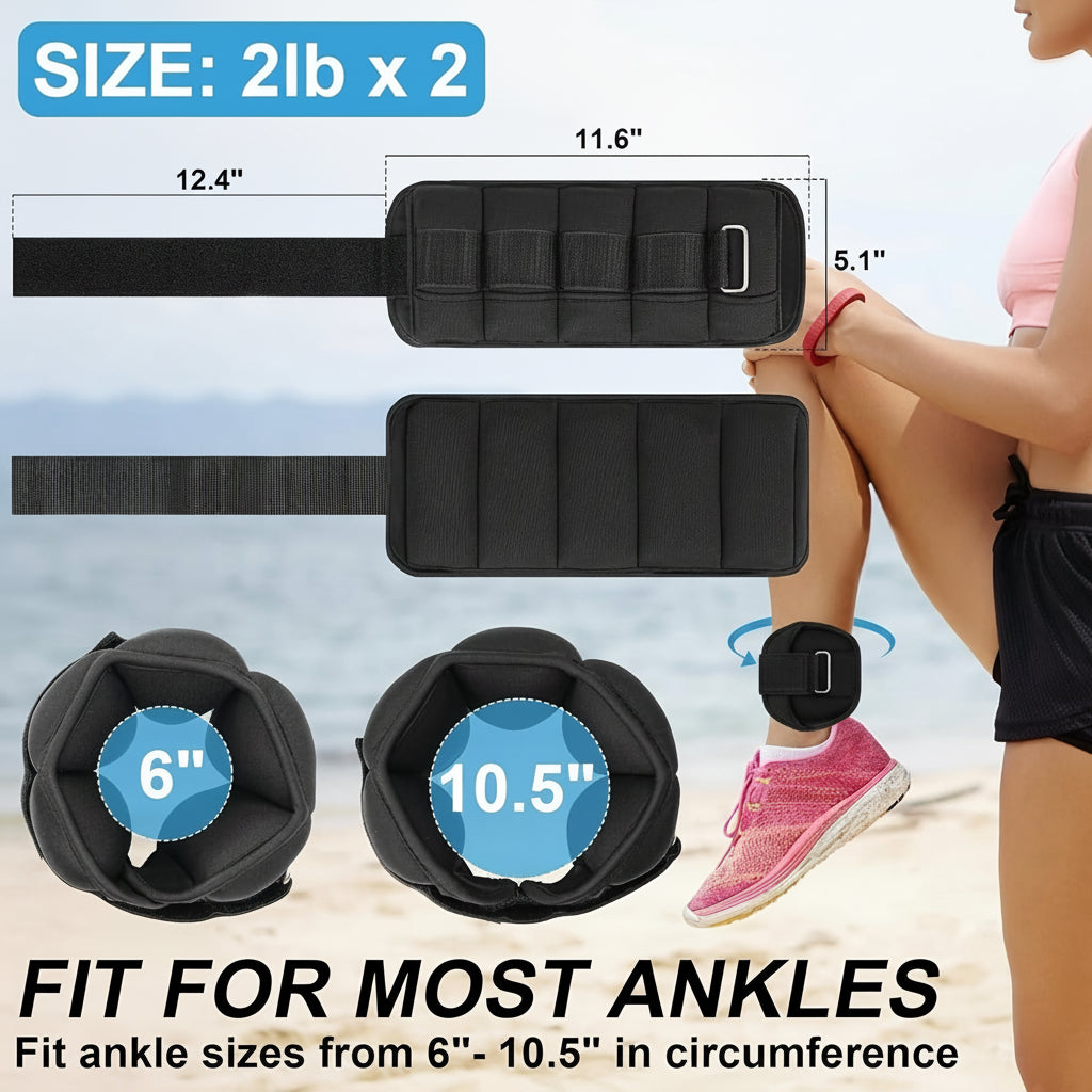 Adjustable Ankle Weights Set