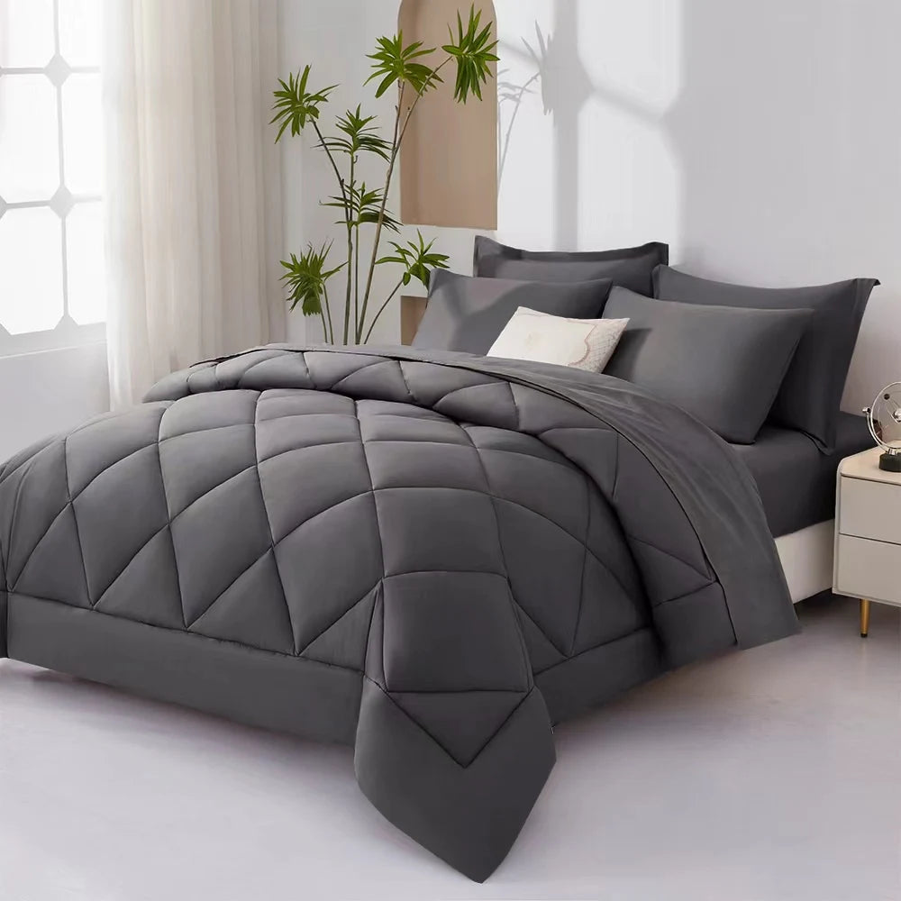 7-Piece Quilted Comforter Bed in a Bag Set