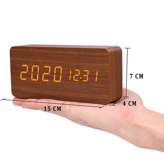 Wooden LED Smart Alarm Clock
