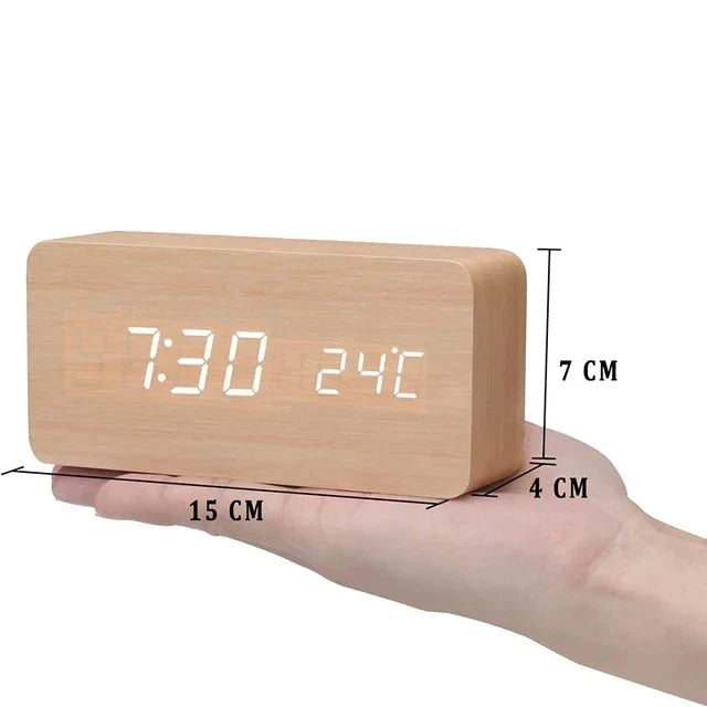 Wooden LED Smart Alarm Clock