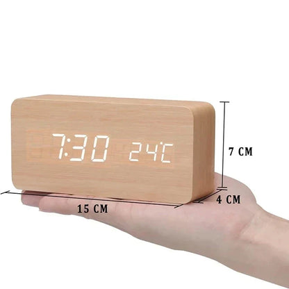 Wooden LED Smart Alarm Clock