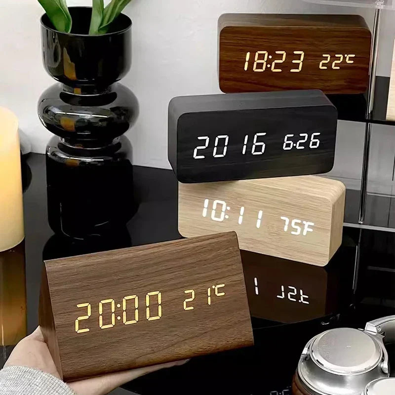 Wooden LED Smart Alarm Clock