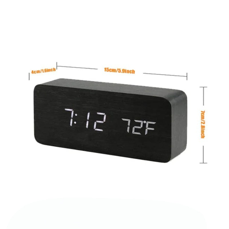 Wood LED Digital Alarm Clock