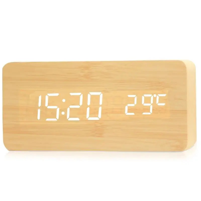 Wood LED Digital Alarm Clock