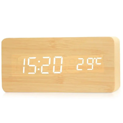 Wood LED Digital Alarm Clock