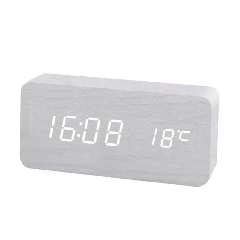 Wood LED Digital Alarm Clock