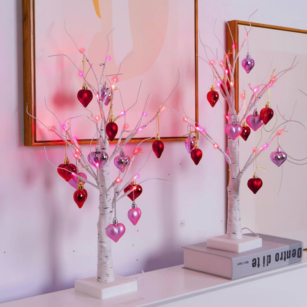 LED Birch Tree Heart Accent Lamp