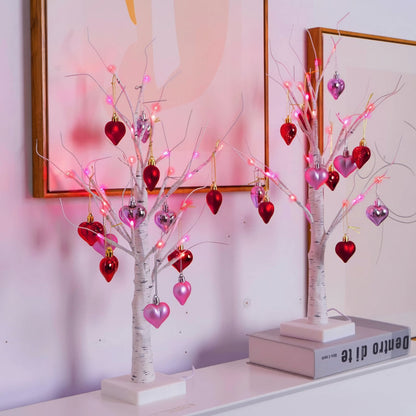 LED Birch Tree Heart Accent Lamp